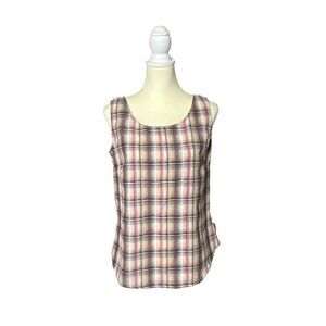 Woolrich Plaid Sleeveless Elastic Back Top Women's Size Small